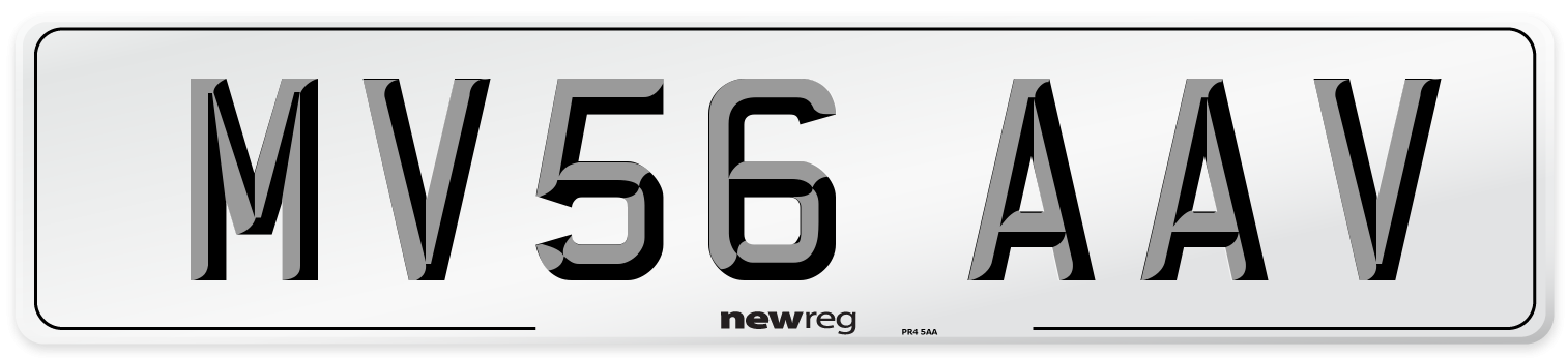 MV56 AAV Number Plate from New Reg